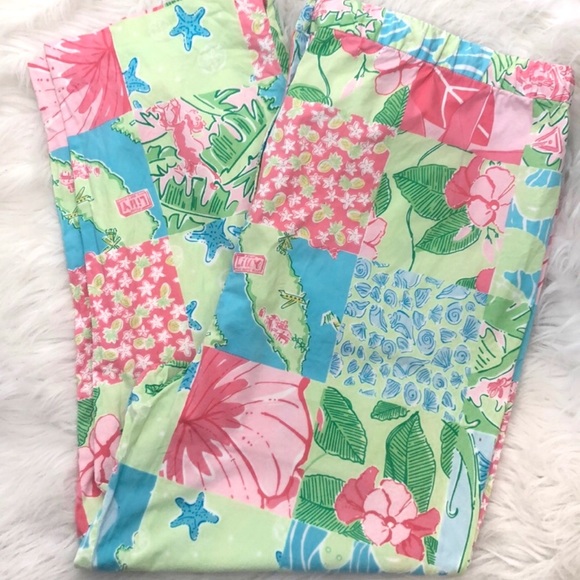 Lilly Pulitzer Pants - Lilly Pulitzer Patchwork Drawstring Crop Pants